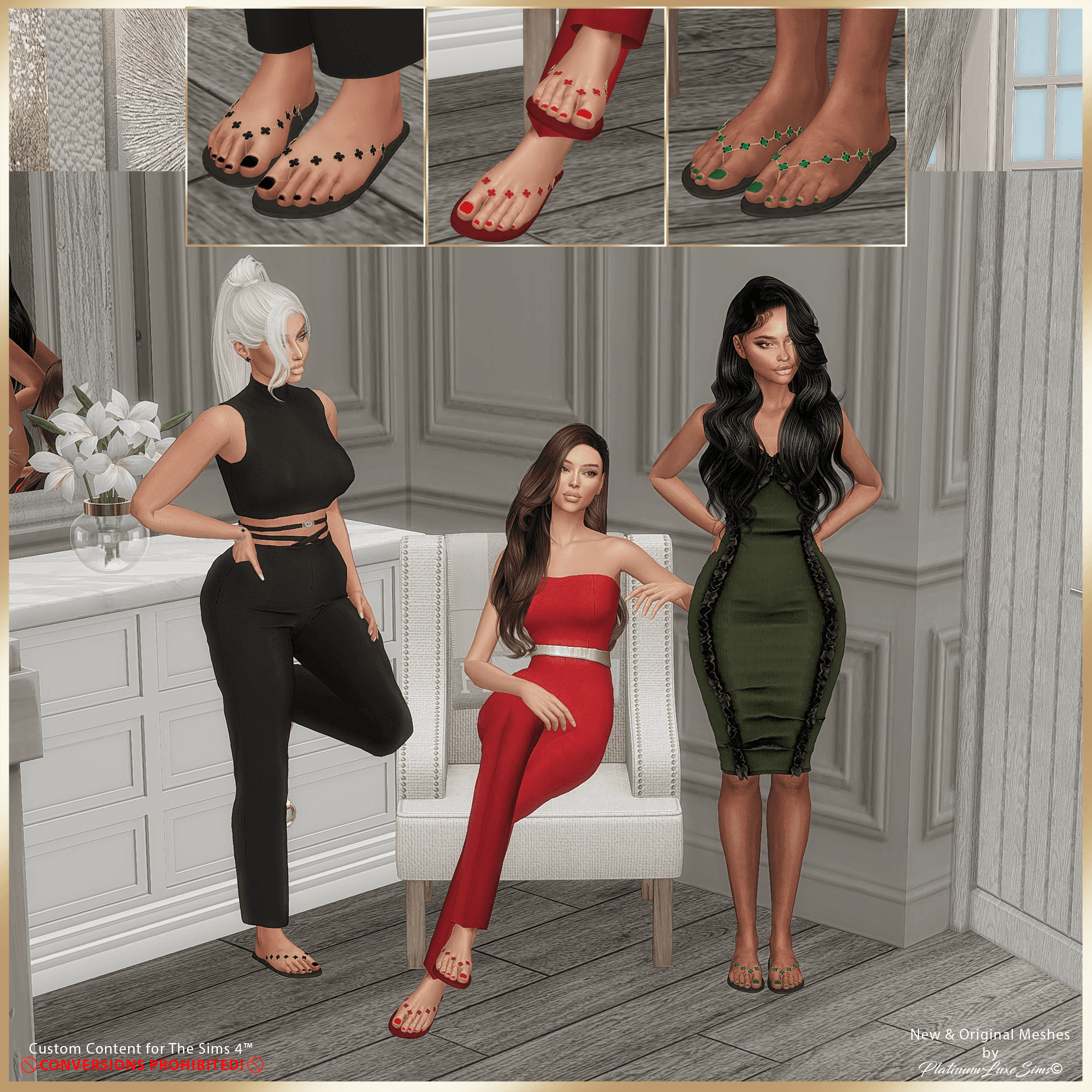 Галерея мода Флип-флопы Luxe Clover Flipflops #1